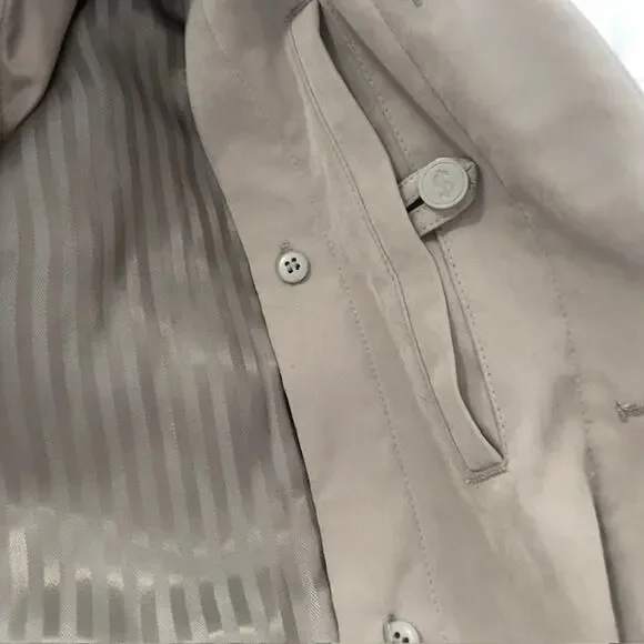 Cianni Cellini Beige Belted Trench Coat Men 38 Short Classic Tailored Outerwear - Picture 14 of 16